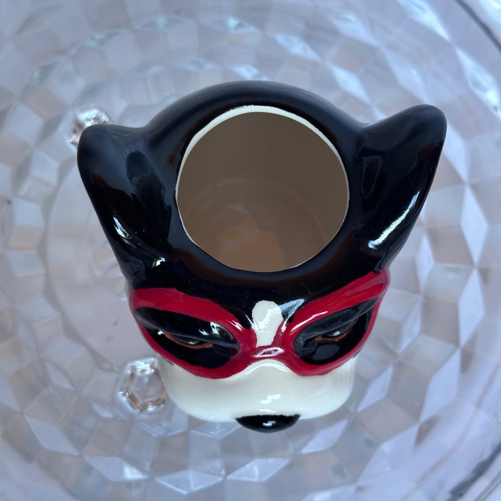 Boston Terrier Dog Head Vase Ceramic Planter Red Glasses Cute‎ Decor - Picture 4 of 8